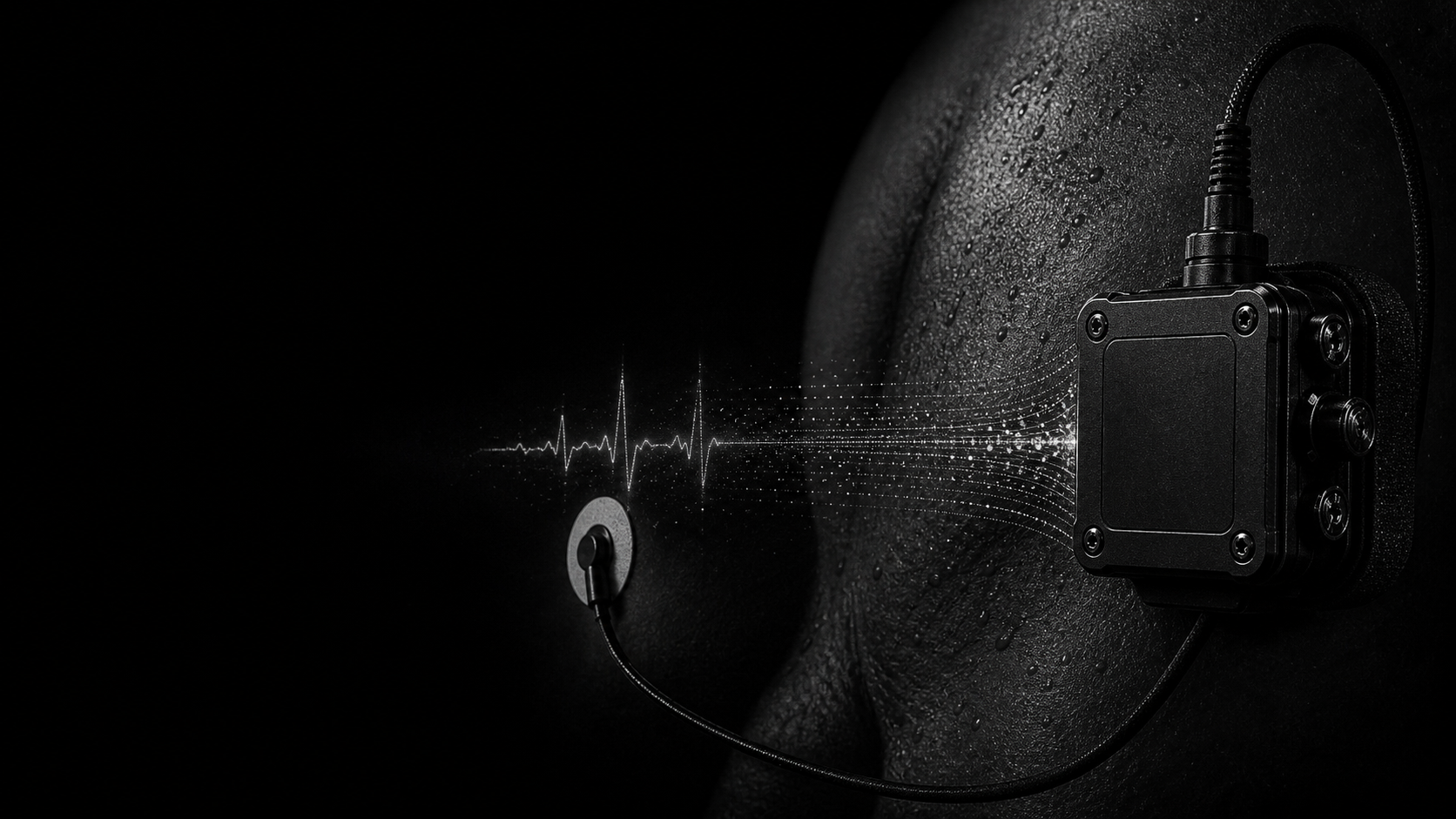 Dark clinical health research apparatus with a wearable-centered composition.