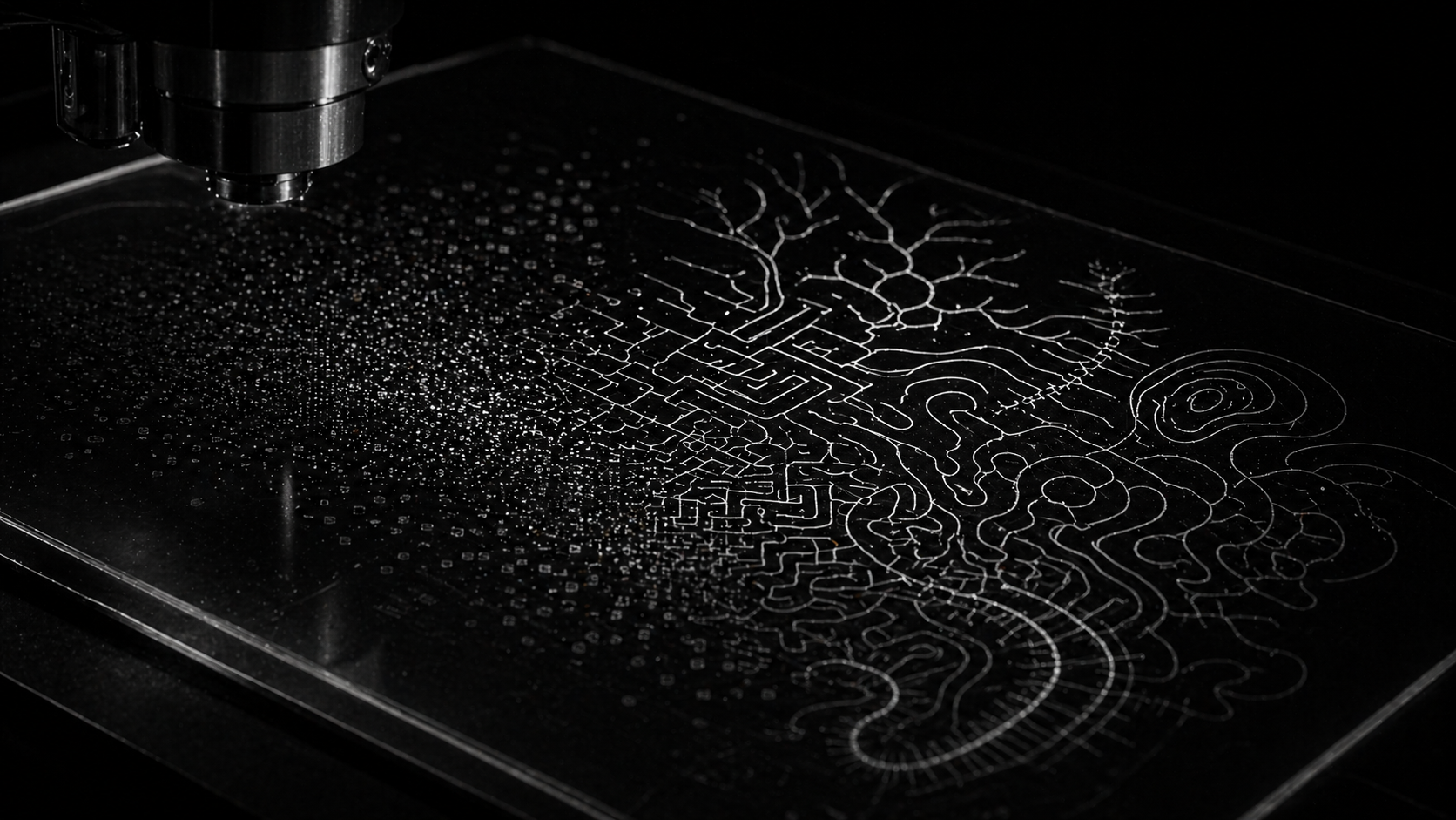 Sparse image geometry reconstruction on a dark field.