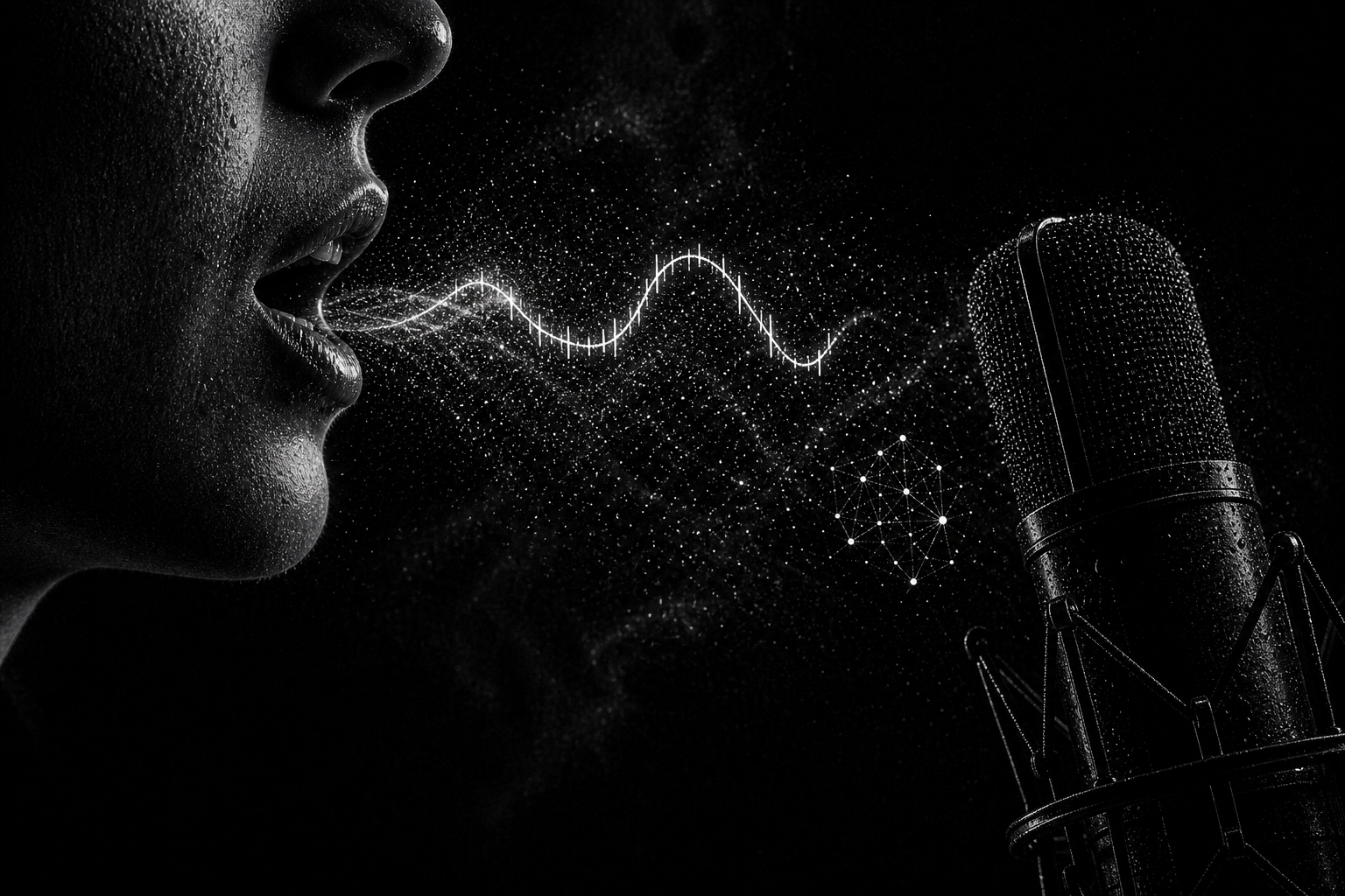 Monochrome speech prosody microphone field with labels removed.