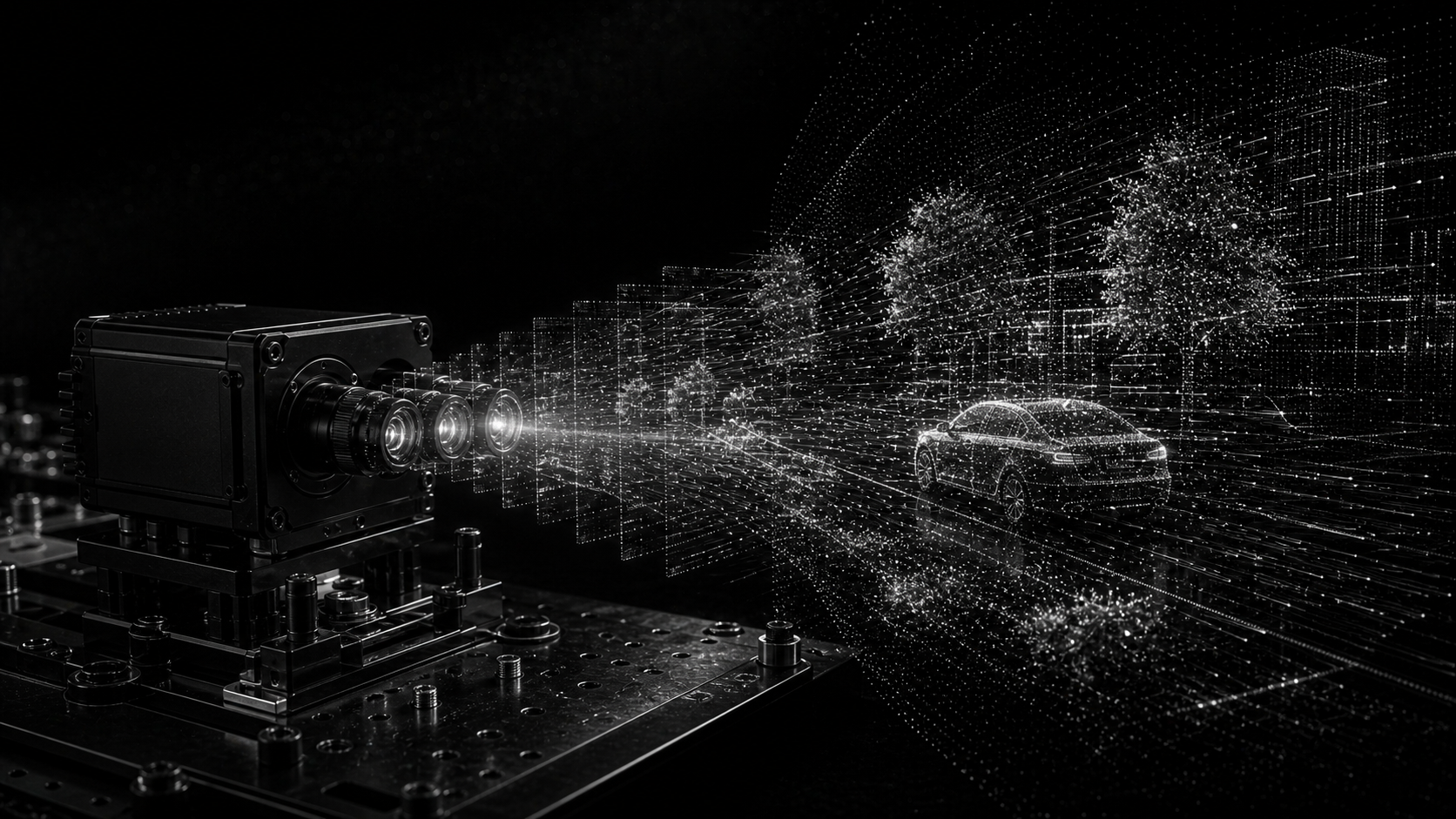 Monochrome optical-flow video perception apparatus without text.